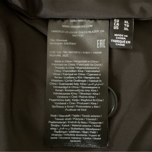 Plaid Loose Fit Houndstooth Single Breasted Wool Blend Blazer XL - Picture 13 of 16